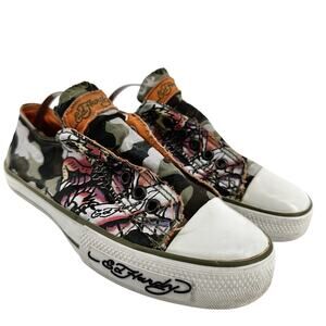 Vintage Ed Hardy Sneakers Y2K Lace Up Slip On Low Top Camouflage Multicolor 6